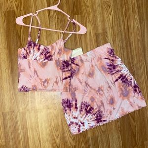 PINK Tie-dye two piece set